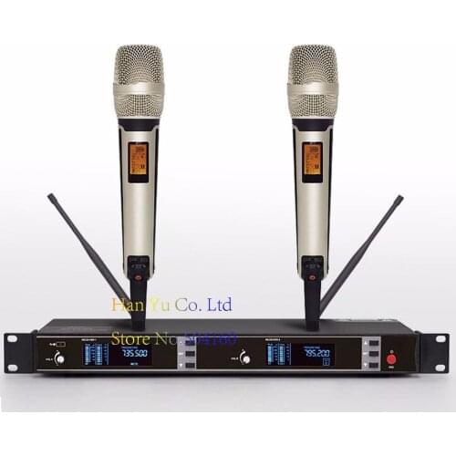 Professional UHF Wireless Microphone 2 Channels Karaoke System Dual Cordless Mic Mike Transmitter For SKM9000 Microfone Sem Fio