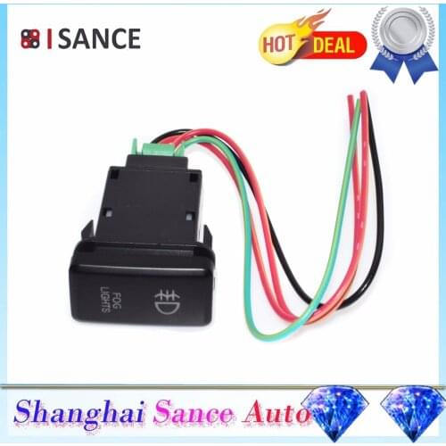 ISANCE Fog Light 12V Push Switch Button Red For Toyota FJ Cruiser Fortuner Hilux Tacoma Highlander Tundra 4Runner Land Cruiser