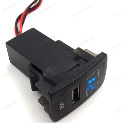 USB Port Socket LED Digital Voltmeter Car Cellphone Charger Auto Accessories 5V 2.1A Adapter For Honda