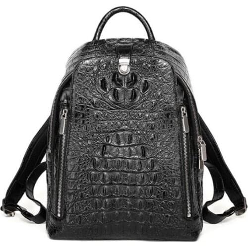 Hongzhiyan men backpacks female new crocodile leather backpacks male bags Korean version multifunctional large capacity