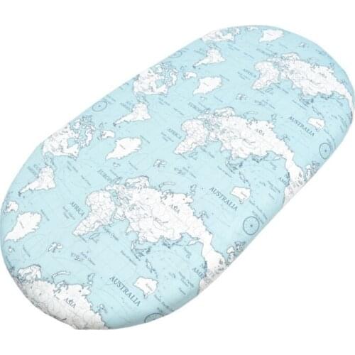 P31B Baby Moses Basket Sheets Crib Care Changing Pad Mattress Printed Removable Cover