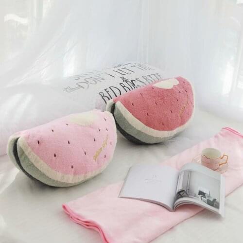 Cute Watermelon Pillow Cushion Two-in-One Cushion Blanket Air Conditioner Pillow Quilt Children Small Velvet Blanket