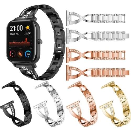 For XIAOMI Huami Amazfit GTS Replacement Metal Crystal Watch Strap Wrist Band Smart watch Bracelet Wearable accessories #830