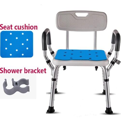Last one Bathroom Chair Height Adjustable Shower Seat with Back for Handicap, Disabled Seniors elderly Medical Bath Seat Handles