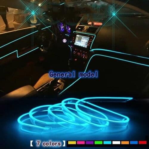 RGB LED Strips Ambient Light APP Bluetooth Control for Car Interior Atmosphere Light Lamp 8 colors DIY Music 8M Fiber Optic Band