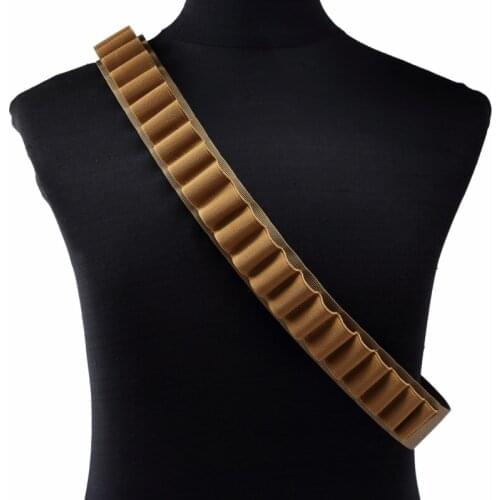 Tactical 27 Round 12 Gauge 12GA Ammo Shell Belt Airsoft Paintball Hunting Accessories Bandolier Cartridge Belt