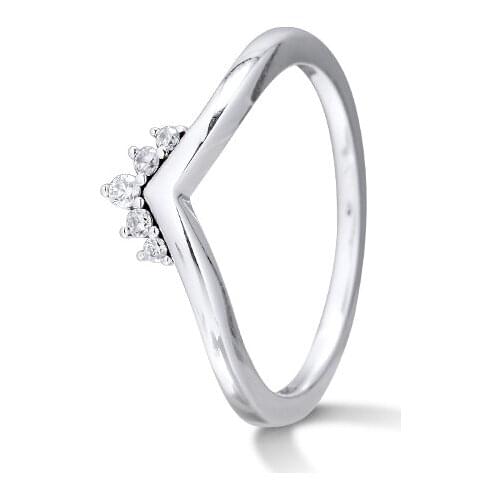 Tiara Wishbone Rings 100% Authentic 925 Sterling-Silver-Jewelry Free Shipping