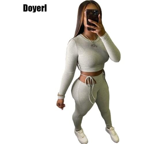 Ribbed 2 Piece Set Women Matching Sets Sporty Workout Casual Two Piece Outfits for Women Party Clubwear Crop Top and Pants Sets