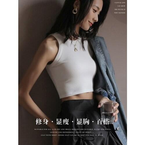 Womens Top Short Solid Color Threaded Vest Womens Summer Crop Tops Sexy Nightclub Harajuku Traf y2k Sleeveless T-shirt Corset