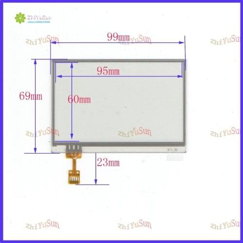 ZhiYuSun Wholesale 2PCS/Lot 99mm*69mm 4.3inch 4 line touch screen panel 99*69 Welding typ Sensor glass Compabible for GPS CAR