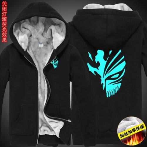 Winter New Anime Death Hoodies long sleeve jacket high quality hoody Plus velvet warm hip hop Sweatshirt Cosplay Costume Couple