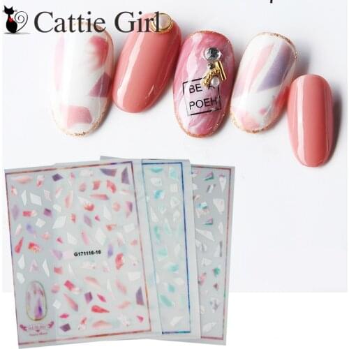 1 Sheet Marble Stone 3D Nail Art Transfer Stickers Green White Nail Designs Japanese Nail Accessories for Nail Decorations