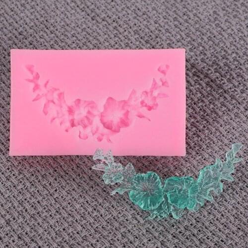 1pc DIY Flower Garland Silicone Mold Scroll Relief Candy Decorating Clay Mould Resin Cake Chocolate Tools Polymer Fondant B K9J0