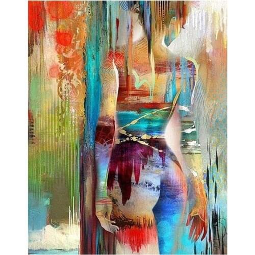5D Diy diamond painting colorful abstract woman cross stitch rhinestone painting diamond embroidery home decor hobbies and craft
