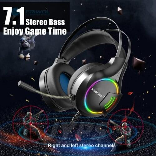 7.1 Stereo USB Headphones for PS4 PC Playstation 5, RGB LED For Computer Esporte Headset Gamer, Over Ear Gaming Helmet with Mic