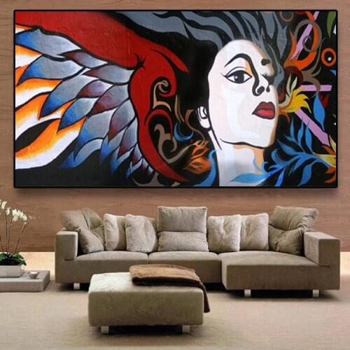 Abstract Street Graffiti Art Portrait Posters and Print Pictures Canvas Painting Wall Art Pictures Home Room Artwork Decoration