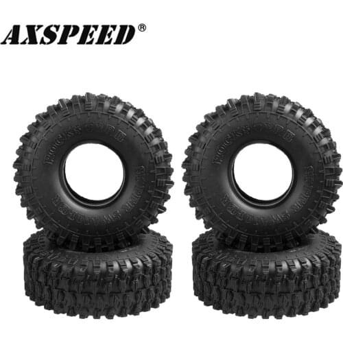 AXSPEED 1.9" Rubber Rocks Tyres 120mm for 1:10 Axial SCX10 D90 Traxxas TRX-4 RC Rock Crawler Car Wheel Tires