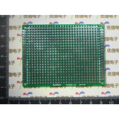 Free shipping sided HASL / 2.54MM Pitch / 6 * 8CM universal board / Pegboard / Fiberglass green oil Tin Plated board