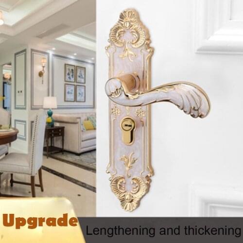Free shipping Elegant European amber white door lock Bedroom mute wood door locks Simple universal lock High grade hardware lock