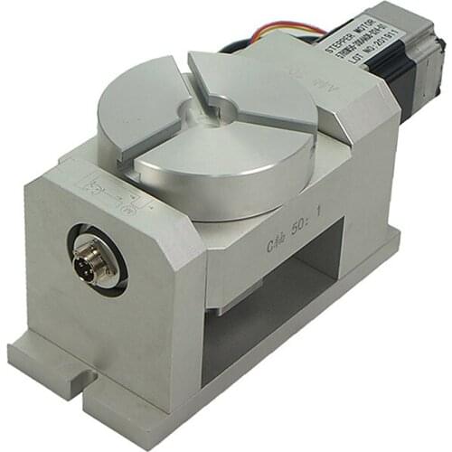 Center Height 85MM CNC A B 4th Axis Rotary Axis Dividing Head Harmonic Gearbox with NEMA 23 57 Waterproof Stepper Motor