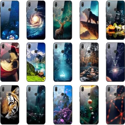 Tempered glass phone Case for Huawei Y7 2019 Cover For Huawei Y7 2019 Silicone Phone Couqe shell new full 360 protective 6.26"