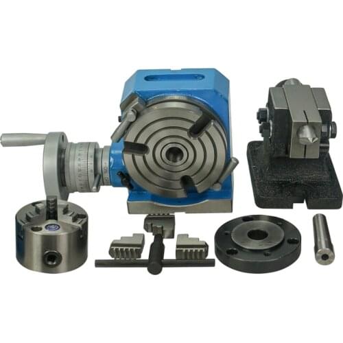 CNC Dividing Head 360 Degrees 4 Axis Rotary Axis Precision Tailstock 3-Jaw Lathe Chuck 80MM 125MM Dividing Plates