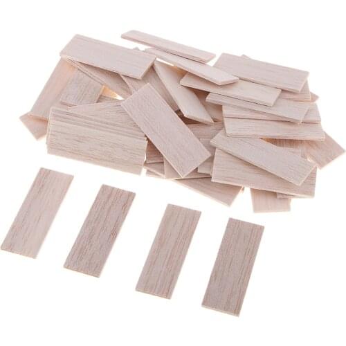 4mm Thick Rectangular Natural Balsa Wood Stick Woodcraft Flat Dowel for Kid Model Making DIY Craft Home Wedding Party Decoration