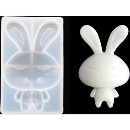 Cartoon Rabbit Pendant Shape Mold Epoxy Resin Jewelry Mold Fondant Candy Silicone Mould Chocolate Baking Cake Decoration Tools