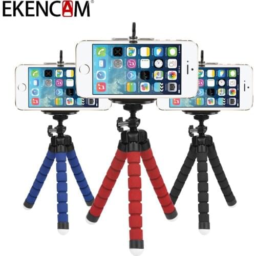 Flexible Octopus Tripod For sports Camera With Phone Clip Tripod for iPhone 6 7 6s 5s for Gopro Yi 4K SJCAM Camera Stand Mount