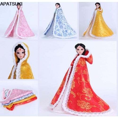 Chinese Ancient Costume Cloak For Barbie Doll Clothes Overcoat Mantle Big Hide Cover Clothing Outfit For 1/6 BJD Dolls Accessory