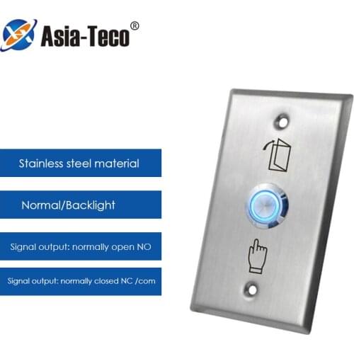 Stainless Steel Push Switch Backlight Exit Button Door Sensor Opener Release Electric Lock opener