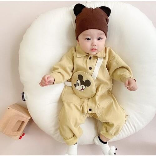 Mickey New Baby Girls Boys Clothes Long Sleeve Overall Autumn Spring Newborn Infant Rompers Jumpsuits Cotton Toddler Outfits