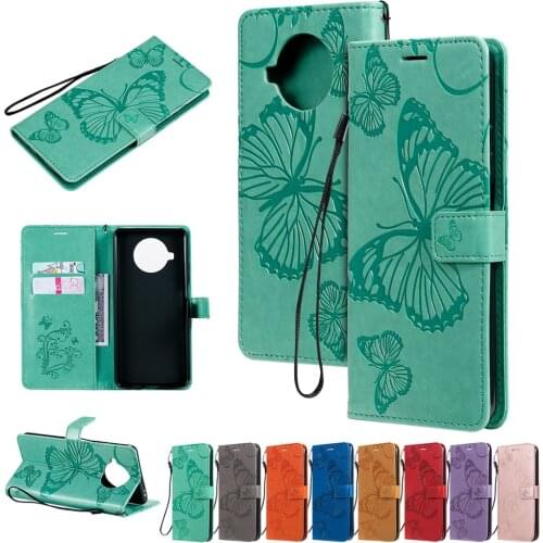 Flip Wallet Leather Phone Case On For Xiaomi MI Poco X3 NFC 10 Ultra 10T Pro 10T Lite Redmi 9A 9C 10X Pro Big Butterfly Embossed