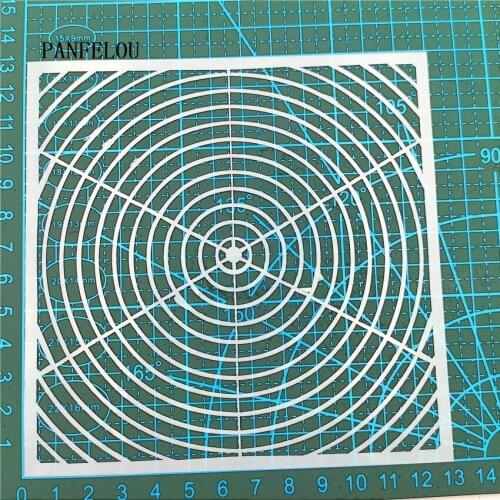 13*13cm circle network scrapbook stencils spray plastic mold shield DIY cake hollow Embellishment printing lace ruler valentine