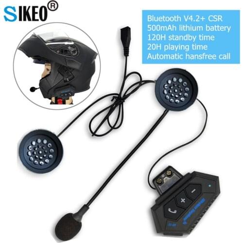 Moto Helmet Headset Microphone Bluetooth V4.2 Handsfree Stereo Headphone Wireless Music Player For Motorcycle Motobike riding