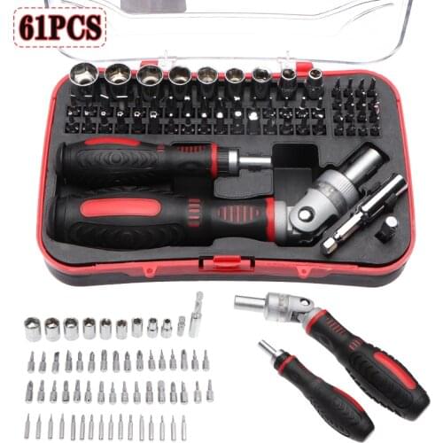 61Pcs Universal Carbon Steel Ratchets Tool Box Auto Repair Tool for Professional Car Mechanical Repair Kit