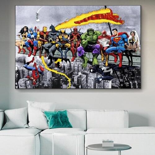 Marvel Avengers Poster Comics Superhero Anime Wall Art Print Canvas Painting Living Room Office Bedroom Aesthetic Wall Picture