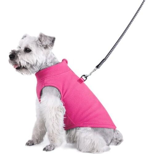 New Pet Dog Vest Buckle Fleece Dogs Jacket Windproof Polar Fleece Solid Color Zipper Sweater Puppy Dogs Chihuahua Coat