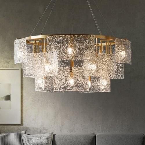 Postmodern Luxury Copper Living Room Chandelier Bedroom LED Fixtures Dining Room Creative Villa Hotel Hall Decor Hanging Lights