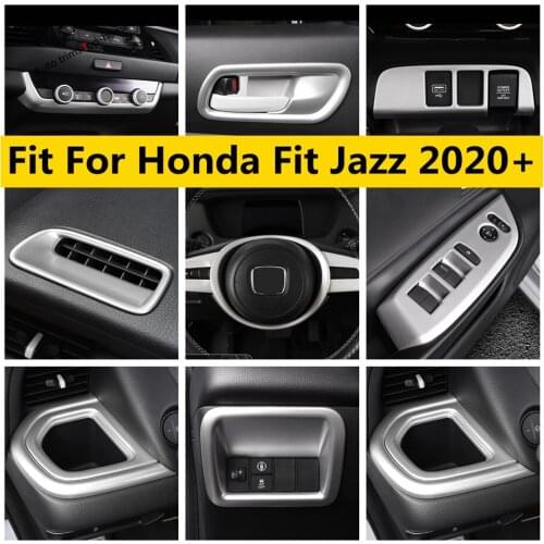 Air AC Outlet / Cigarette Lighter USB / Head Lights Lamps Button Panel Cover Trim Matte Interior For Honda Fit Jazz 2020 2021