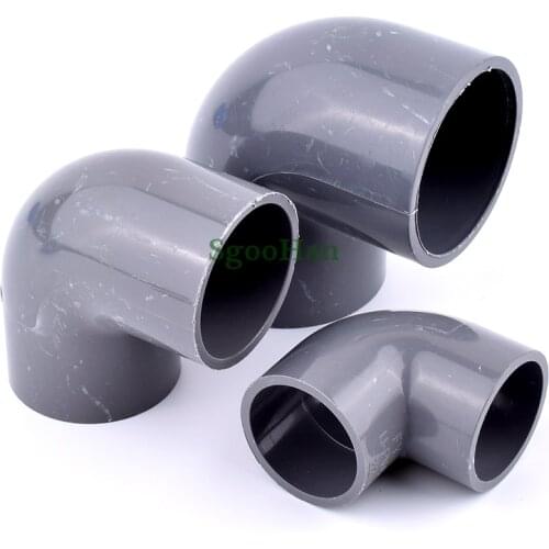 Grey ID 20~50mm PVC Tube 90° Equal Elbow Connector Hydroponic Framework Plastic Pipe Joint Irrigation System Fittings