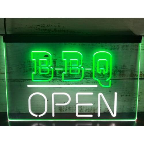 SS155 BBQ Open Display Dual Color LED Neon Sign