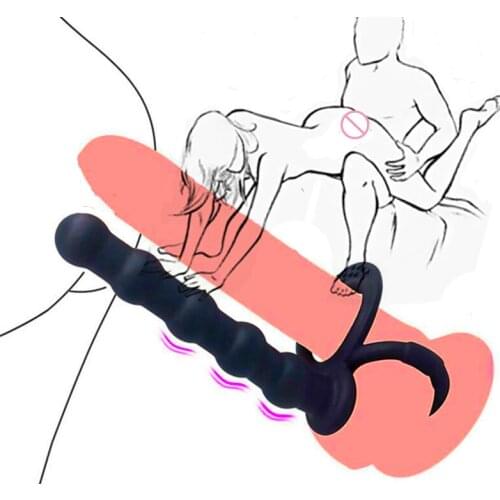 No Vibator Double Penetration Penis Strapon Dildo Sex Toys For Women Man Strap On Penis Anal Beads Plug Adult G Spot Massager