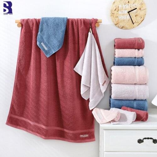 SunnyRain 3-Piece Stripe Cotton Towel Set Bath Towels for Adults Face Towel Bathroom Set