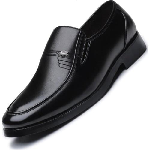 Brand Men Leather Formal Business Shoes Male Office Work Flat Shoes Oxford Breathable Party Wedding Anniversary Shoes 668