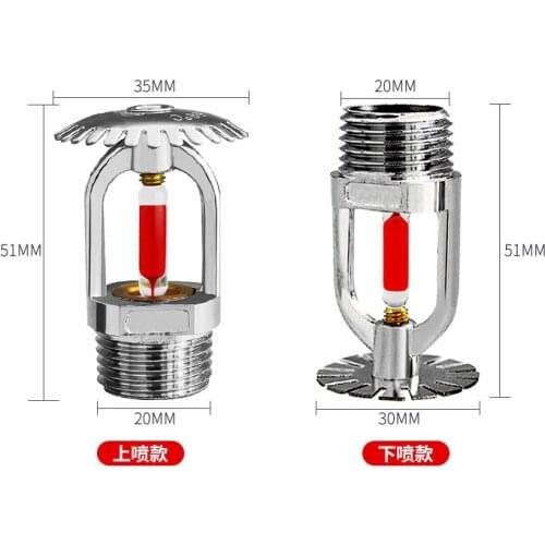 High Quality 1/2 Inch DN15 Brass Pendent Type Fire Sprinkler Head Fire Extinguishing System Protection 68 Degrees