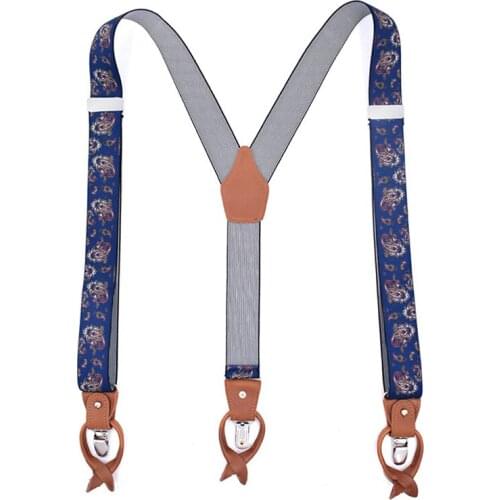 Y Back Suspenders Set for Men Women with Heavy Duty Clips Wide Adjustable Elastic Braces for Casual JL