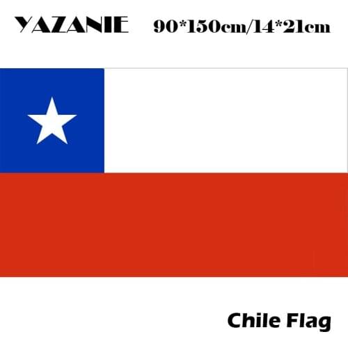YAZANIE 90x150cm Chile Flag 100% Polyester Chilean Flags And Banners National Flying Custom Flag Country Banner for Party Event