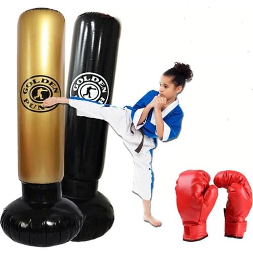 1.6M Beginner Boxing Bag Training Fitness Inflatable MMA Speed Air Sandbag Boxing Bag Punching Target Ground Bags with Gloves