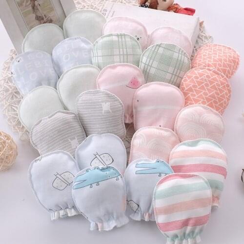 1pc 100% Cotton Baby Anti Scratching Gloves Newborn Gloves Protection Face baby Mittens Glove Infant Accessories